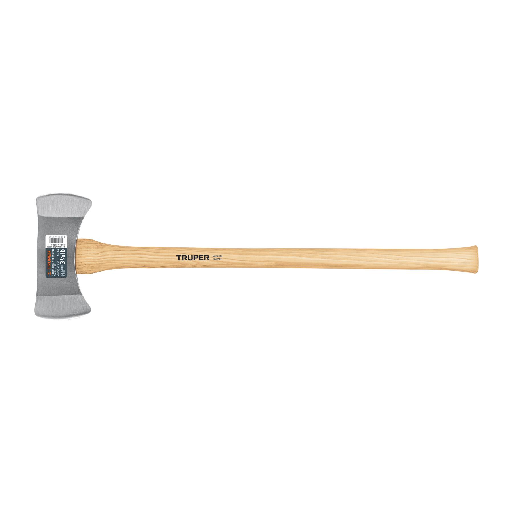 HACHA DOBLE MICHIGAN 3-1/2 LBS, MANGO DE HICKORY 35', TRUPER