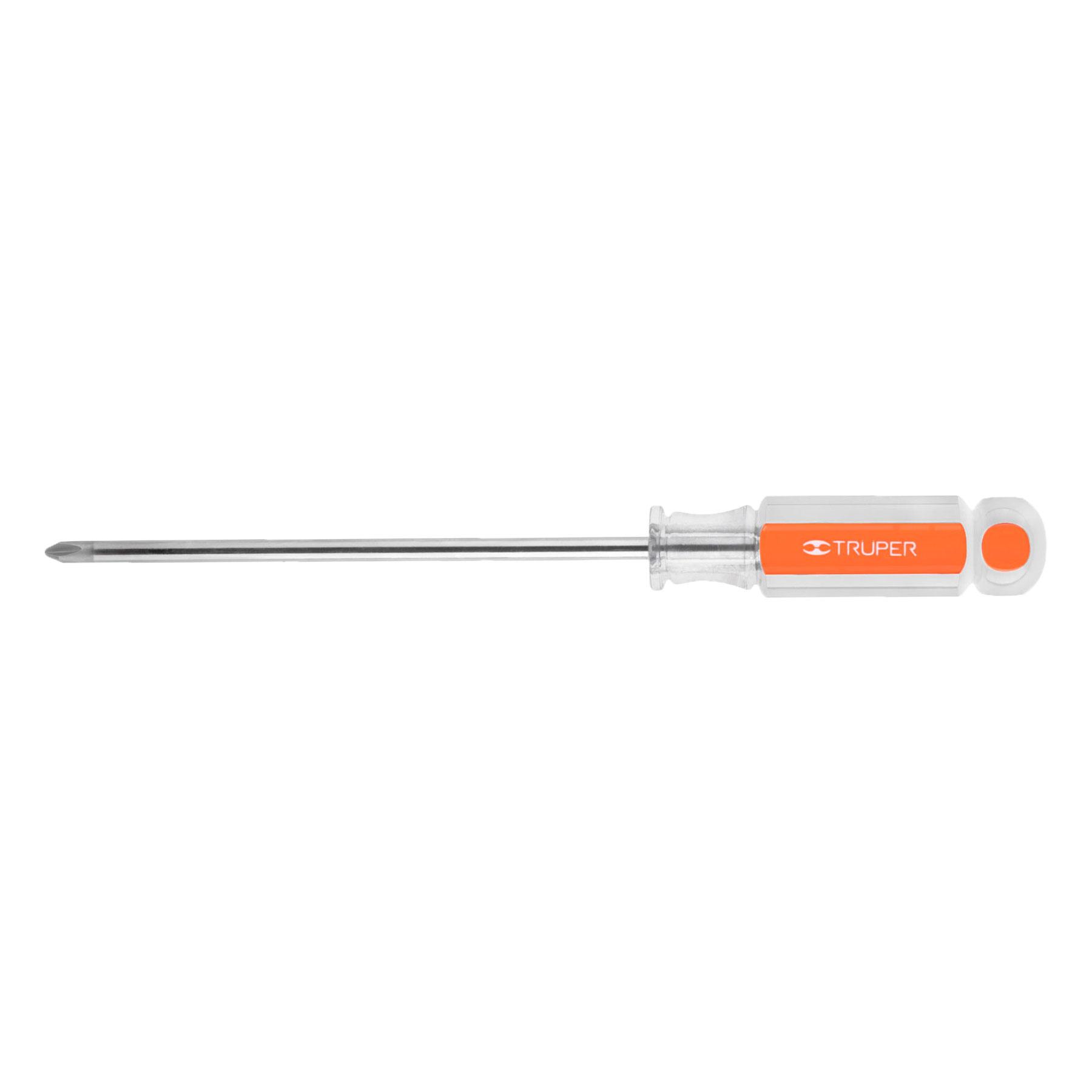 "DESARMADOR DE CRUZ 1/4"" X 6"" MANGO DE ACETATO, TRUPER"