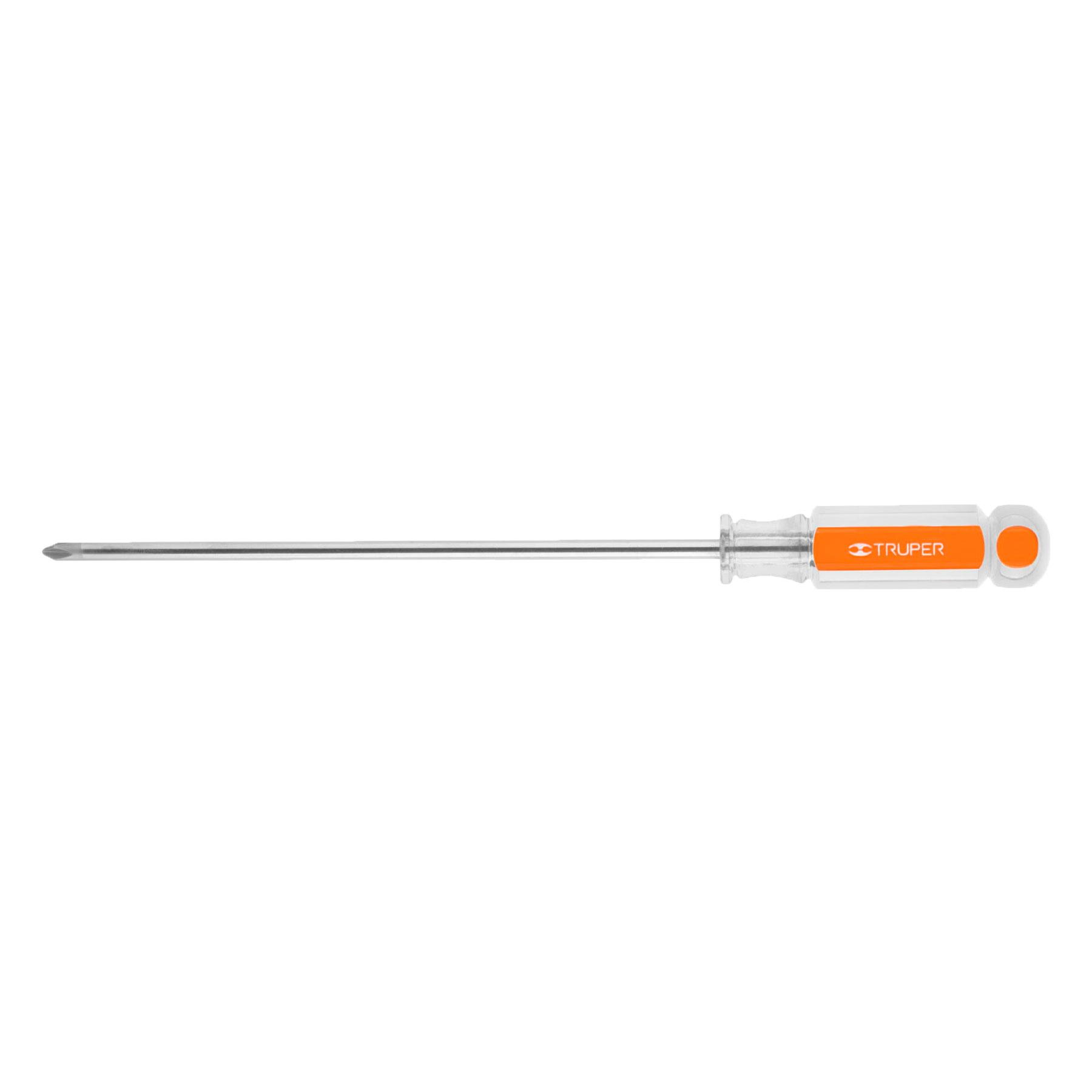 "DESARMADOR DE CRUZ 1/4"" X 8"" MANGO DE ACETATO, TRUPER"