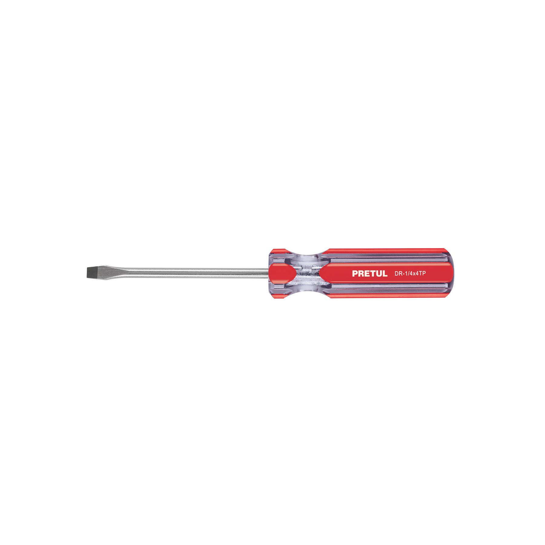 "DESARMADOR PLANO 1/4 X 4"" MANGO DE PVC, PRETUL"