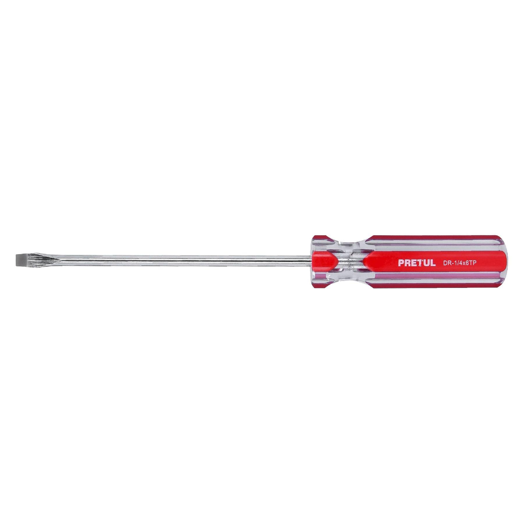"DESARMADOR PLANO 1/4 X 6"" MANGO DE PVC, PRETUL"