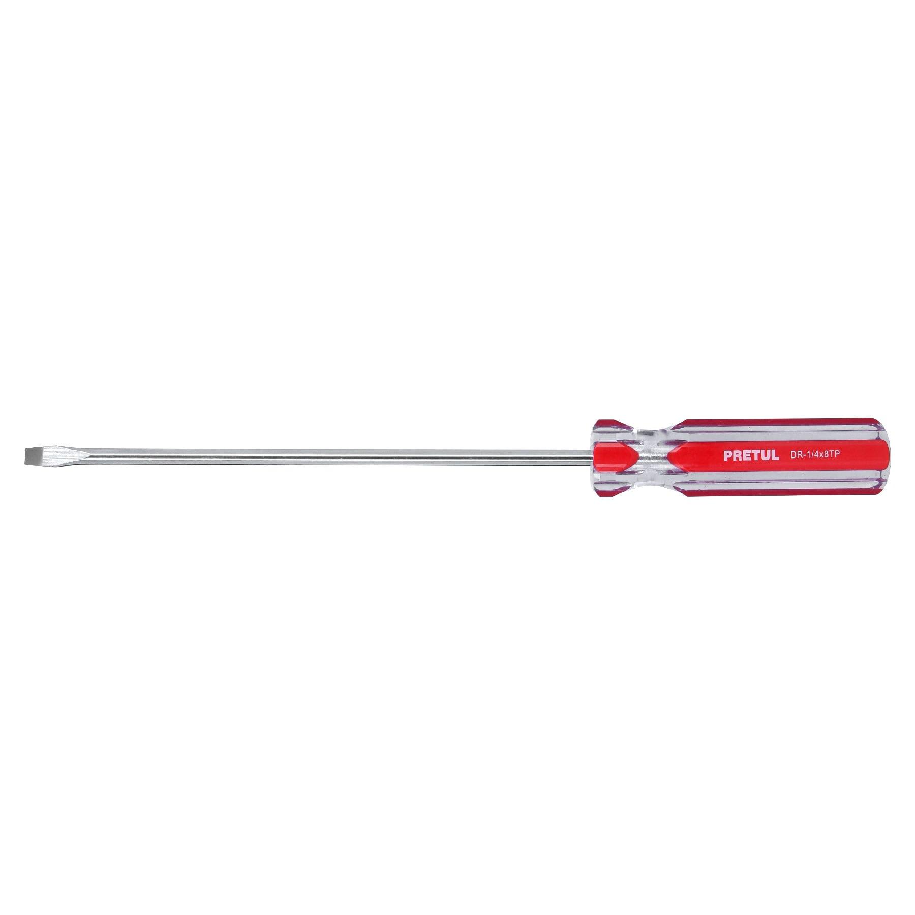"DESARMADOR PLANO 1/4 X 8"" MANGO DE PVC, PRETUL"