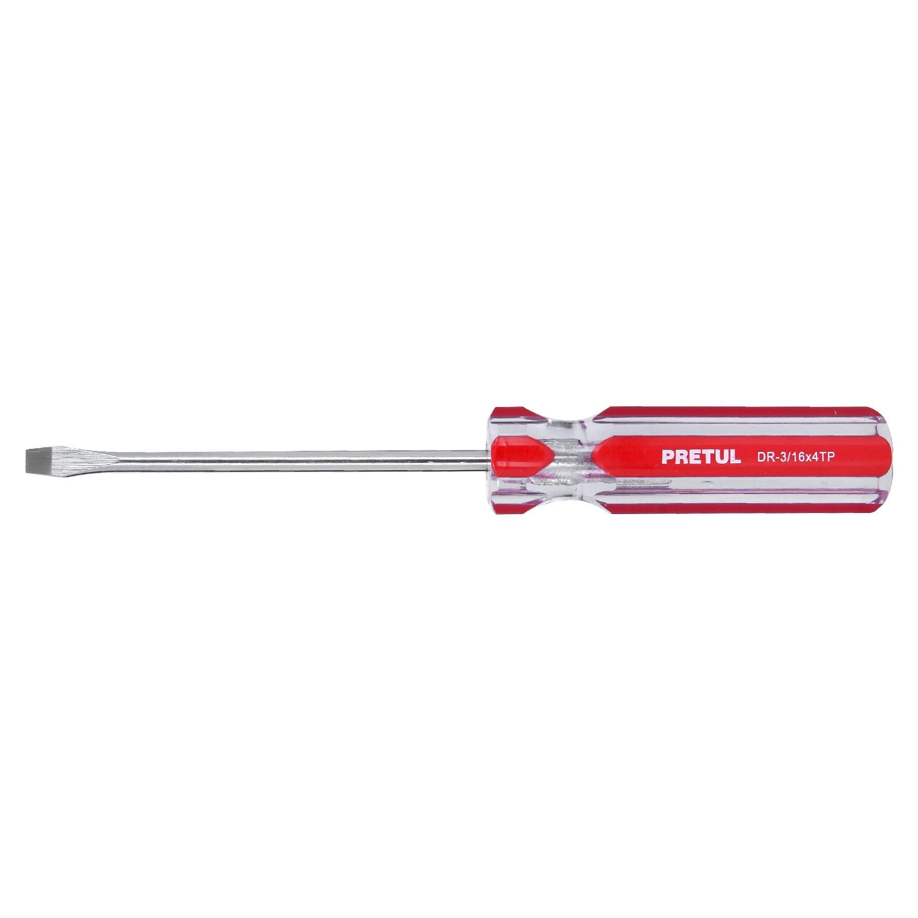 "DESARMADOR PLANO 3/16 X 4"" MANGO DE PVC, PRETUL"