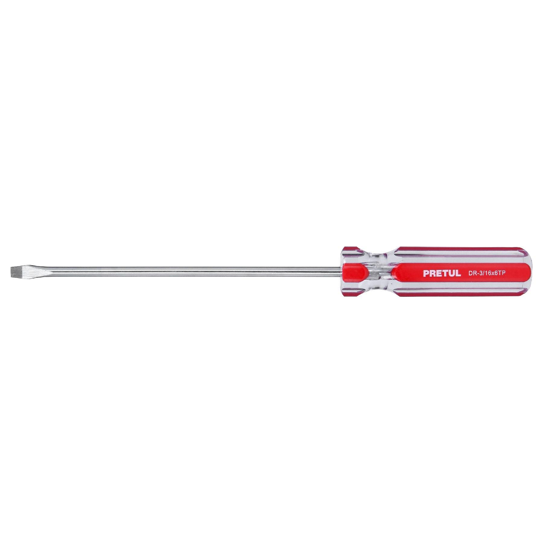 "DESARMADOR PLANO 3/16 X 6"" MANGO DE PVC, PRETUL"