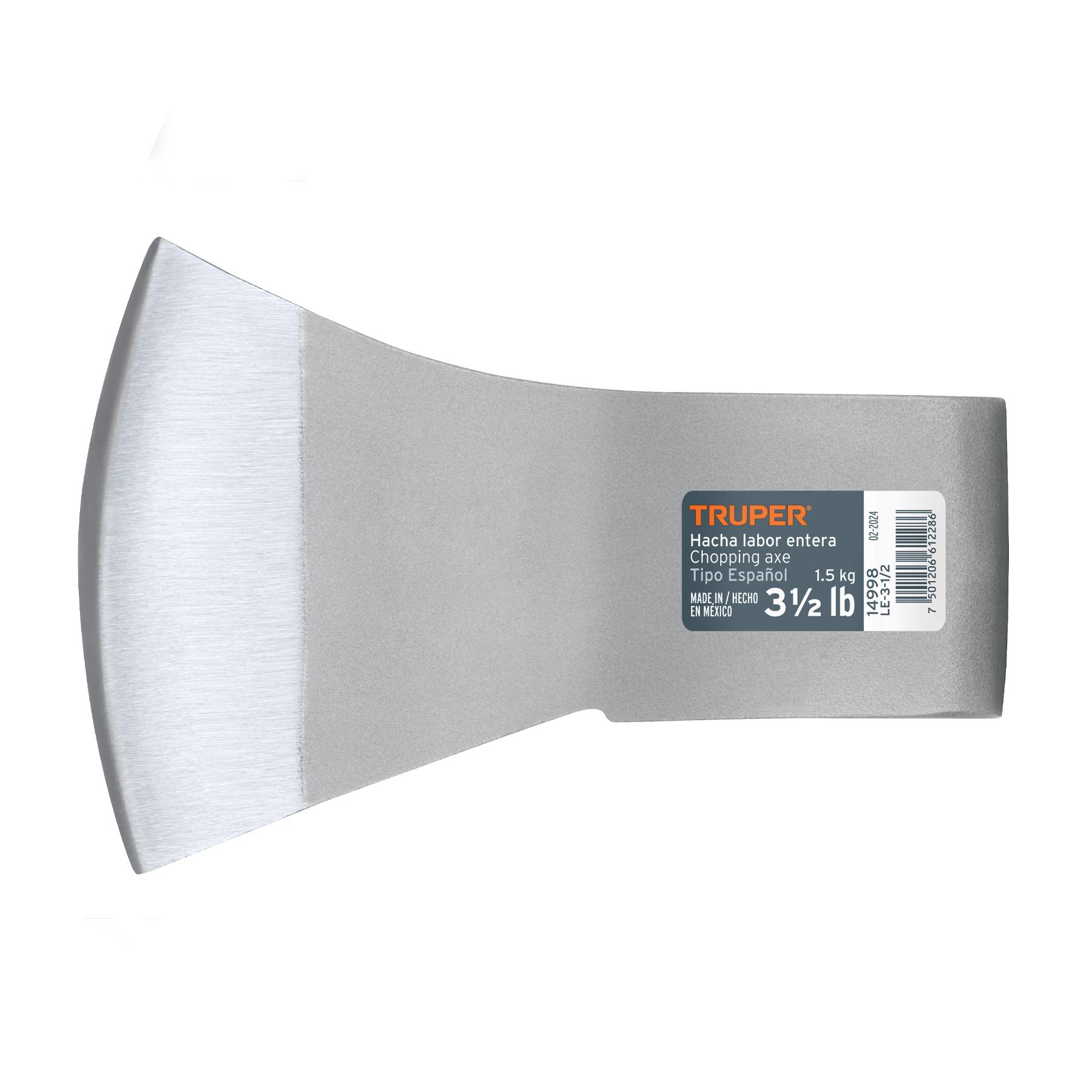 HACHA LABOR ENTERA 3-1/2 LB, SIN MANGO, TRUPER