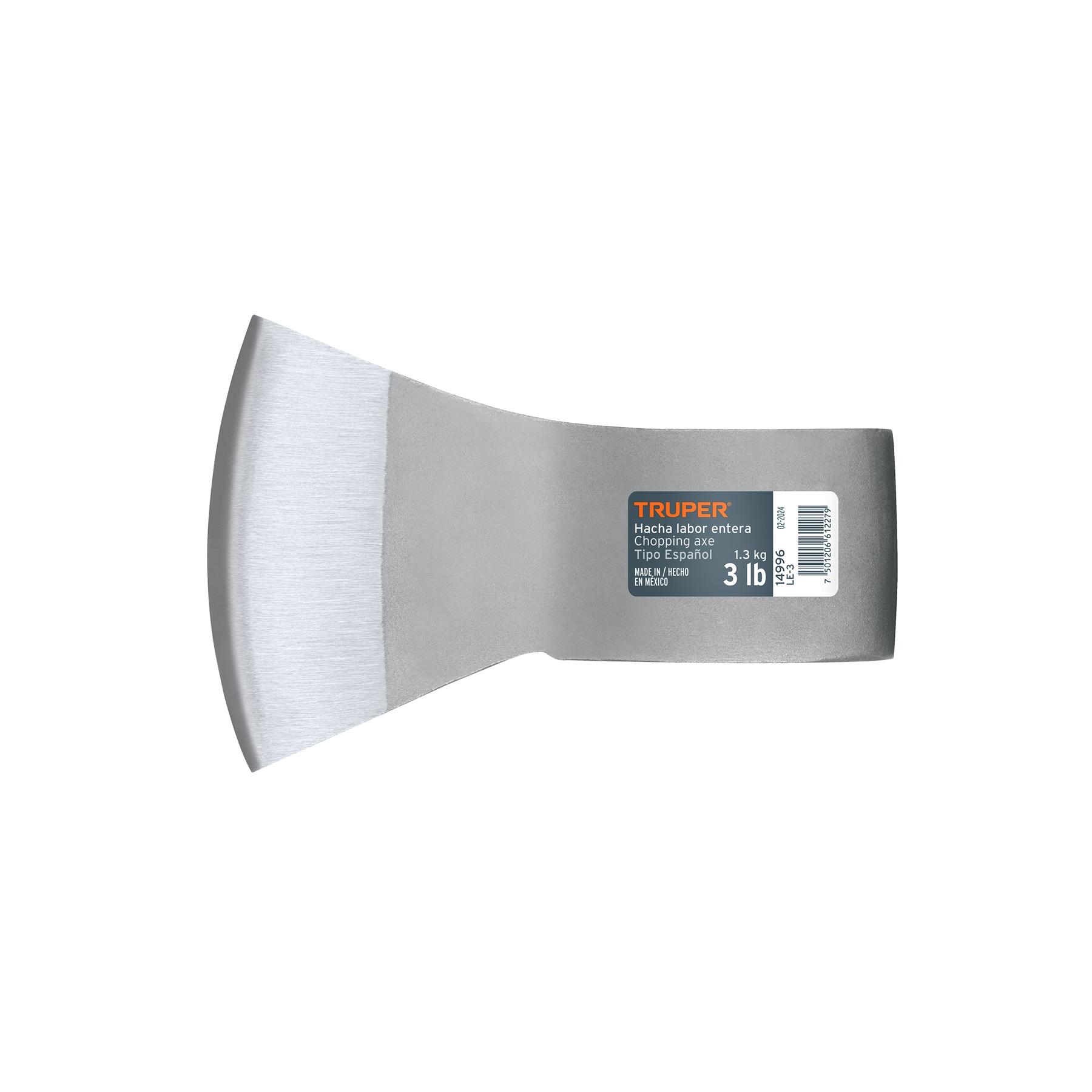 HACHA LABOR ENTERA 3 LB, SIN MANGO, TRUPER